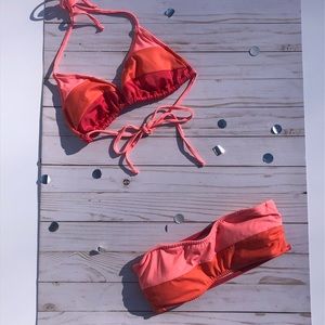 2 summer bikini tops, triangle top and tube top